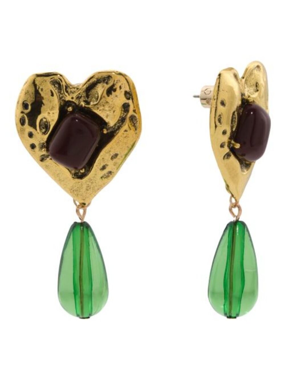 DANNIJO Gold And Stone Lori Heart Drop Earrings